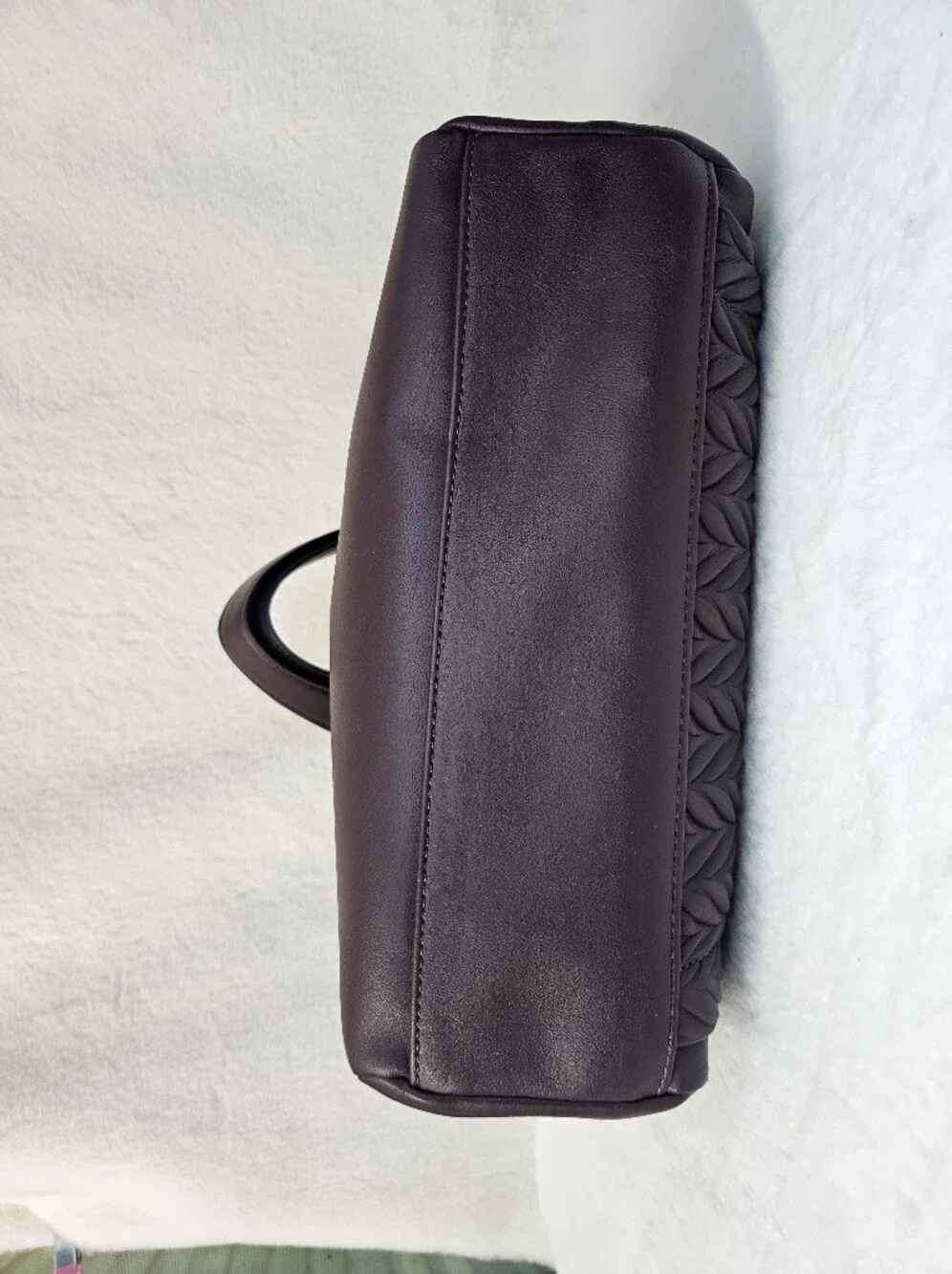 Simply Vera Quilted Shoulder Tote in Plum with Chain-Strap Detail